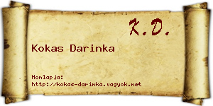 Kokas Darinka névjegykártya
